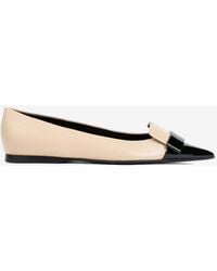 Sergio Rossi - Leather Pointed-Toe Flats - Lyst