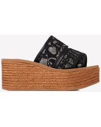 Chloé - Woody 65 Espadrille Platform Lace Sandals - Lyst