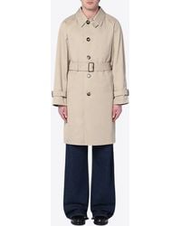 Burberry - Cotton Trench Coat With Belt - Lyst