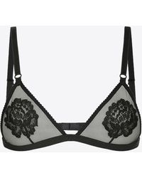 Dolce & Gabbana - Floral-Motif Triangle Bra - Lyst