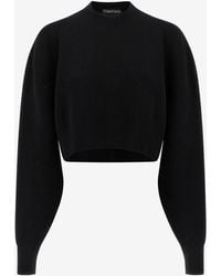 Tom Ford - Sculptural Cropped Sweater - Lyst