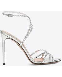 Aquazzura - Love Struck 105 Metallic Leather Sandals - Lyst