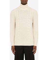 Drumohr - Cable-Knit Turtleneck Wool Sweater - Lyst