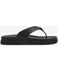 Prada - Triangle Logo Rubber Flip-Flops - Lyst
