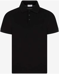 Saint Laurent - Logo-Embroidered Polo T-Shirt - Lyst