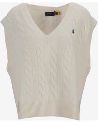 Ralph Lauren - Cable-Knit Logo Vest - Lyst