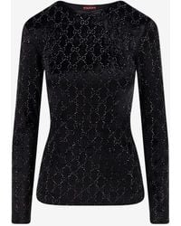 Gucci - Embellished Gg Logo Top - Lyst
