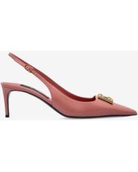Dolce & Gabbana - Lollo 60 Patent Leather Slingback Pumps - Lyst