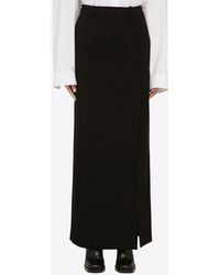 Balenciaga - Slit-Detailed Wool Maxi Skirt - Lyst