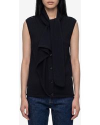 Lemaire - Asymmetrical Wool Knit Top - Lyst