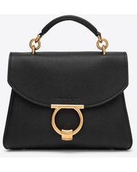 Ferragamo - Gancini Leather Top Handle Bag - Lyst