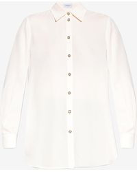 Ferragamo - Pleat-Detail Silk Shirt - Lyst
