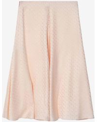 Fendi - Ff Jacquard Silk Midi Skirt - Lyst