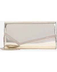 Jimmy Choo - Emmie Mirror Leather Clutch Bag - Lyst