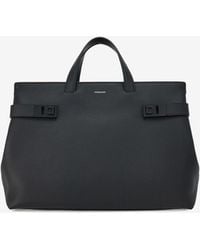 Ferragamo - Gancini Buckle Hammered Leather Tote Bag - Lyst