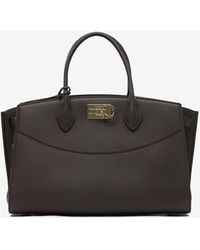 Ferragamo - Large Studio Leather Top Handle Bag - Lyst