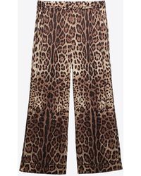 Dolce & Gabbana - Leopard-Print Satin Pajama Pants - Lyst