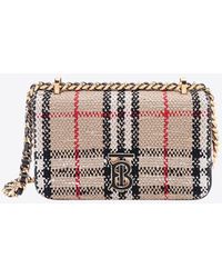 Burberry - Mini Lola Boucle Checked Shoulder Bag - Lyst