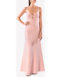 Hervé Léger - Cambria Bandage Gown With Cut-Outs - Lyst