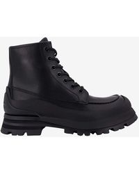 Alexander McQueen - Wander Leather Combat Boots - Lyst