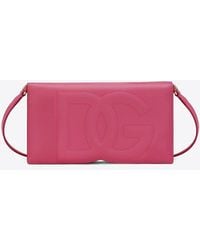 Dolce & Gabbana - Dg Logo Calf Leather Clutch - Lyst