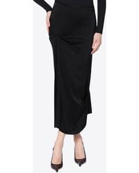 Victoria Beckham - Draped Midi Skirt - Lyst