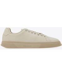 Ferragamo - Salvatore Ivory Leather Sneakers - Lyst