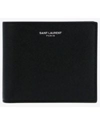 Saint Laurent - Logo Stamp Leather East/West Wallet - Lyst