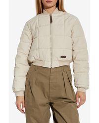 Moschino - Cropped Padded Bomber Jacket - Lyst
