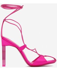The Attico - Adele 105 Satin Lace-Up Pumps - Lyst