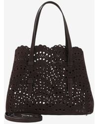 Alaïa - Mina 25 Nubuck Leather Tote Bag - Lyst