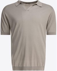 John Smedley - Noah V-Neck Polo T-Shirt - Lyst