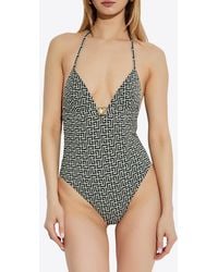 Balmain - Monogram-Pattern Swimsuit - Lyst