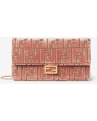 Fendi - Baguette Ff Jacquard Velvet Chain Clutch - Lyst