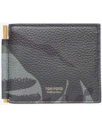 Tom Ford - Logo Bi-Fold Leather Wallet - Lyst