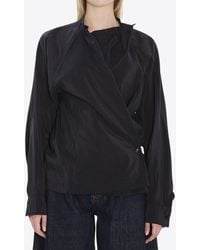 Lemaire - Twisted Long-Sleeved Silk Top - Lyst