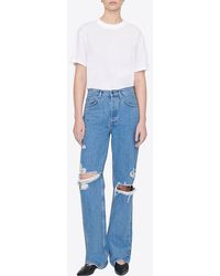 Anine Bing - Gio High-Waist Ripped Jeans - Lyst