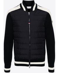 Moncler - Zip-Up Cardigan With Padded Panel - Lyst