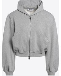 The Attico - Zip-Up Boxy Hooded Sweatshirt - Lyst