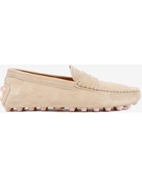 Tod's - Suede Penny Loafers - Lyst