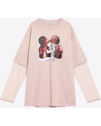Acne Studios - Graphic Print Long-Sleeved Layered T-Shirt - Lyst