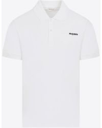 Alexander McQueen - Logo-Embroidered Polo T-Shirt - Lyst