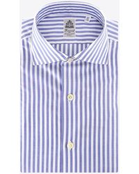 Finamore 1925 - Striped Long-Sleeved Shirt - Lyst