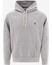 Polo Ralph Lauren - Logo Embroidered Hooded Sweatshirt - Lyst