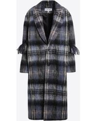 Loewe - Mohair Wool Checked Long Coat - Lyst