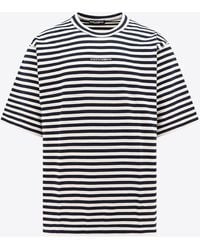 Dolce & Gabbana - Logo Embroidered Stripe T-Shirt - Lyst