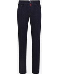 Kiton - Logo Patch Slim-Fit Jeans - Lyst