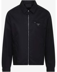 Prada - Logo Plaque Zip-Up Jacket - Lyst
