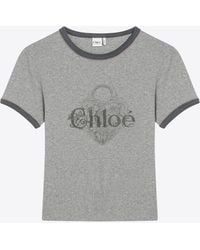 Chloé - Logo Print Slim T-Shirt - Lyst