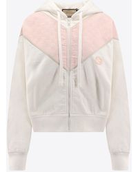 Gucci - Zip-Up Hooded Sweatshirt With Logo Patch - Lyst